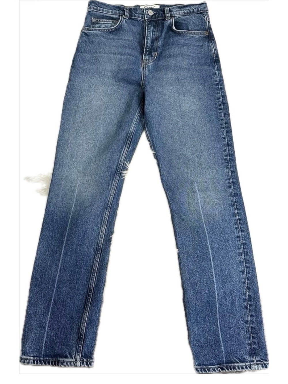 Reformation High-Rise Straight Jeans in Medium Blue Wash